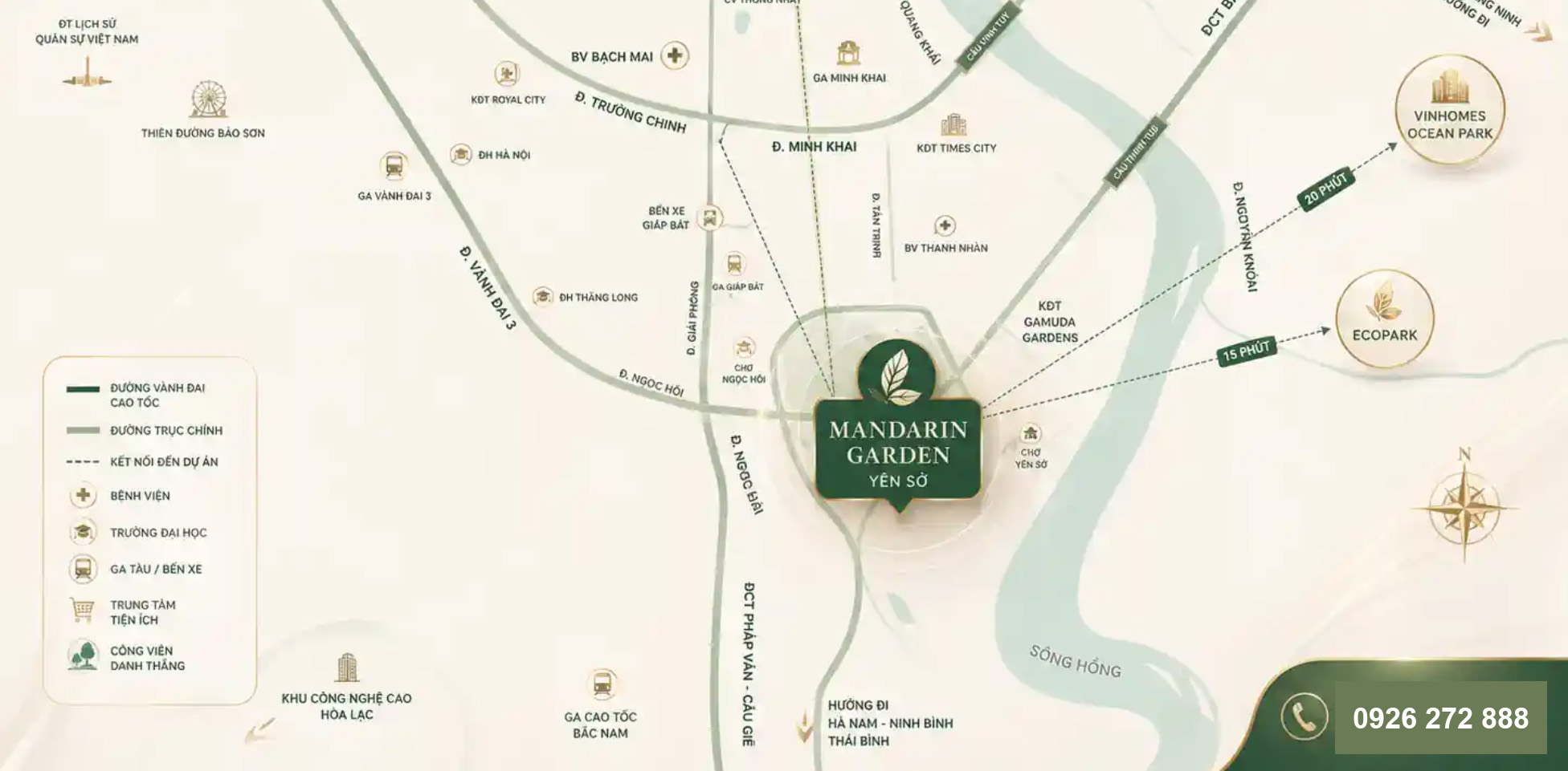 Vị trí Mandarin Garden 3 Yên Sở