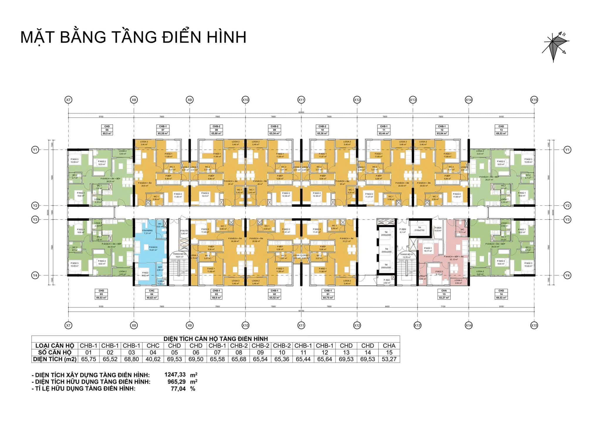 Mặt Bằng Toà CT4 Nhà Ở Xã Hội Phoenix Homes