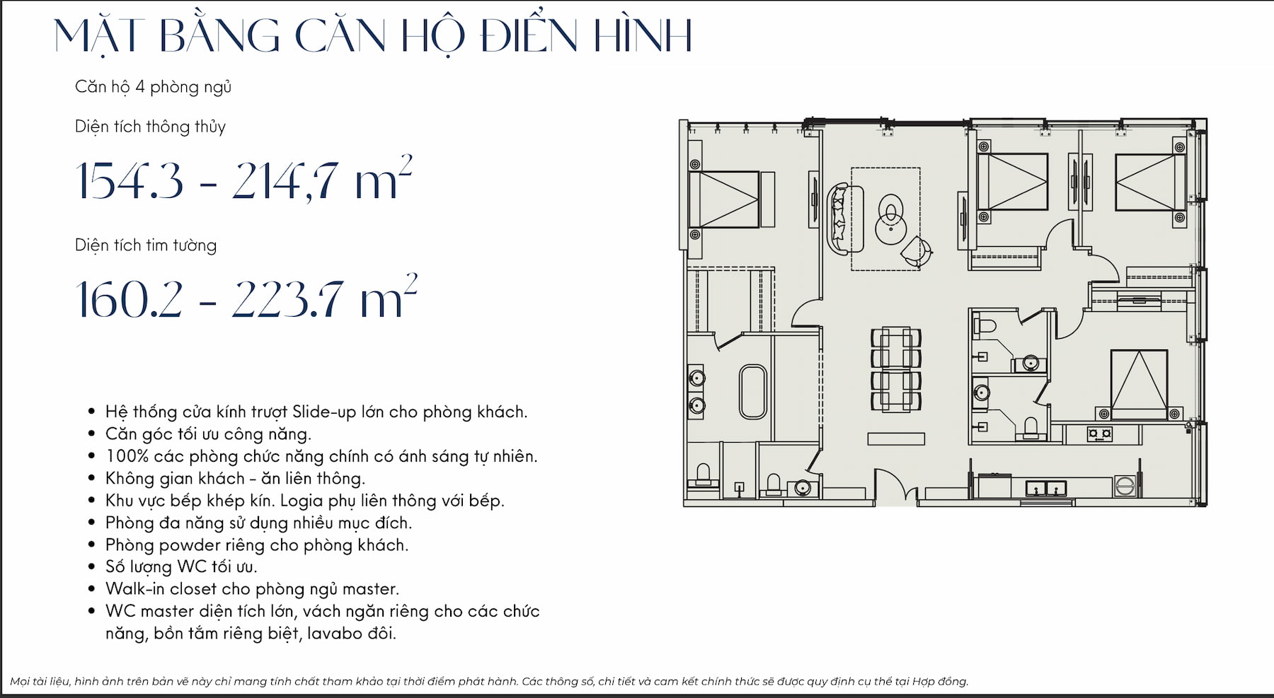 Thiết kế căn 4 ngủ D'. Diamant Bleu